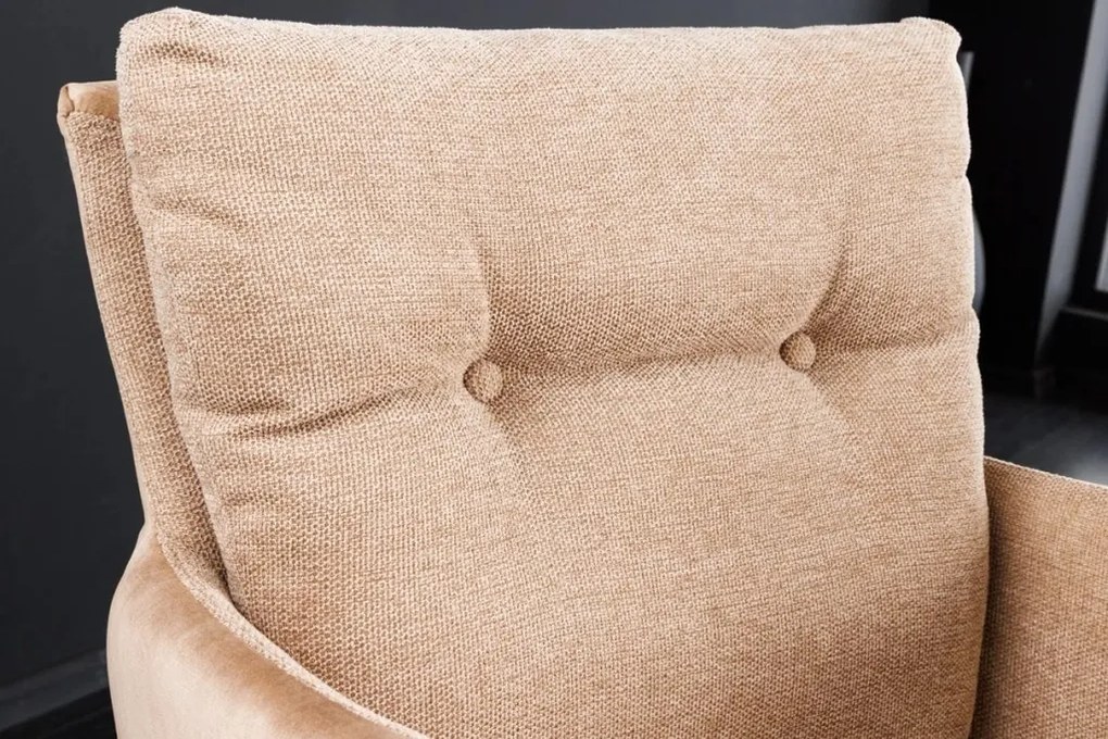 Set de 2 scaune pivotante BIG GEORGE sampanie bej