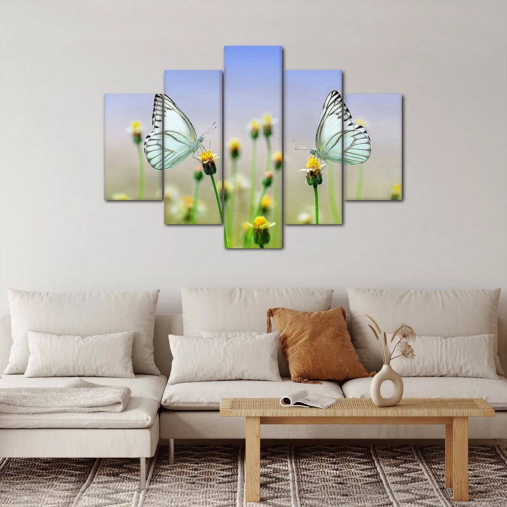 Tablou cu fluture pe floare (150x105 cm)