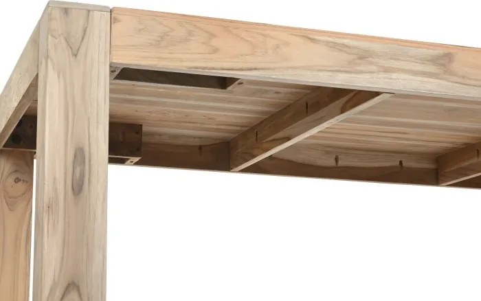 Masă de exterior din lemn de tec, finisaj natural, cu design durabil și rezistent la intemperii, „Elara”