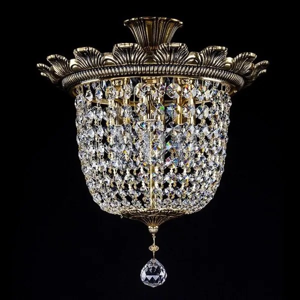 Plafonier cristal Bohemia diametru 36cm ARTEMIS II. brass antique CE