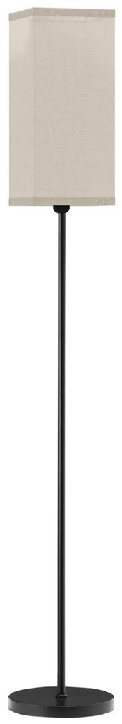 HOMCOM Lampă de Podea cu Întrerupător de Picior din Material Textil cu Efect de In și Metal, Ø25x161,5 cm, Negru | Aosom Romania