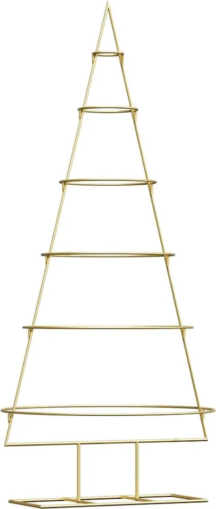 vidaXL Pom de Crăciun din metal Auriu 148 cm Oțel vopsit în pulbere