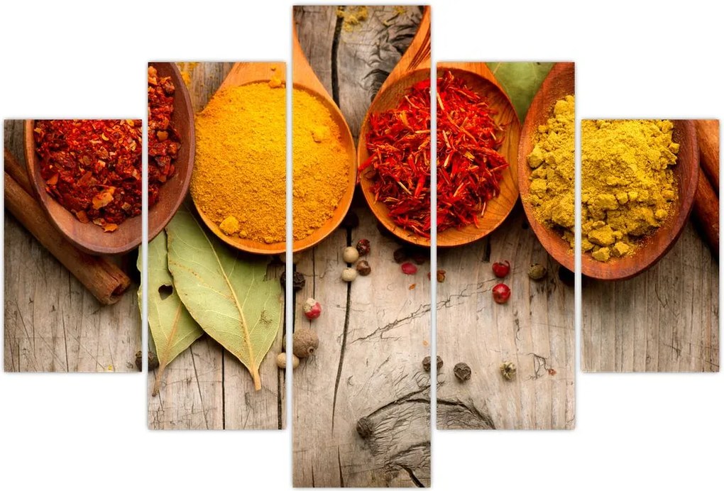 Tablou - Condimente pe lemn (150x105 cm)