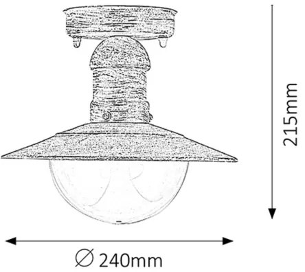 Brilagi - Plafonieră de exterior MOLDE 1xE27/60W IP44 albă/patină