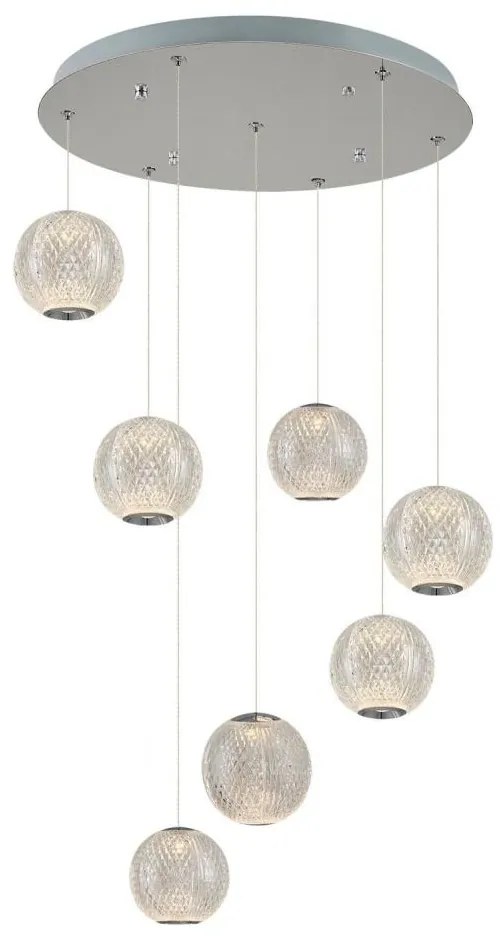 Lustră LED suspendată cu cablu CREMONA 7xLED/5W/230V 3000K crom mat