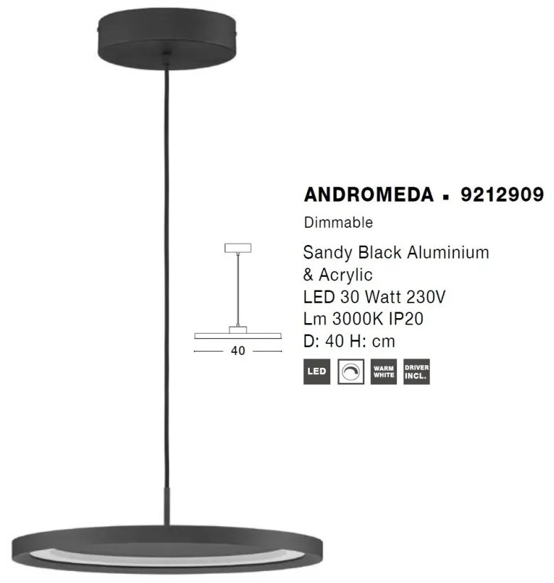 Lustra LED suspendata design circular ANDROMEDA