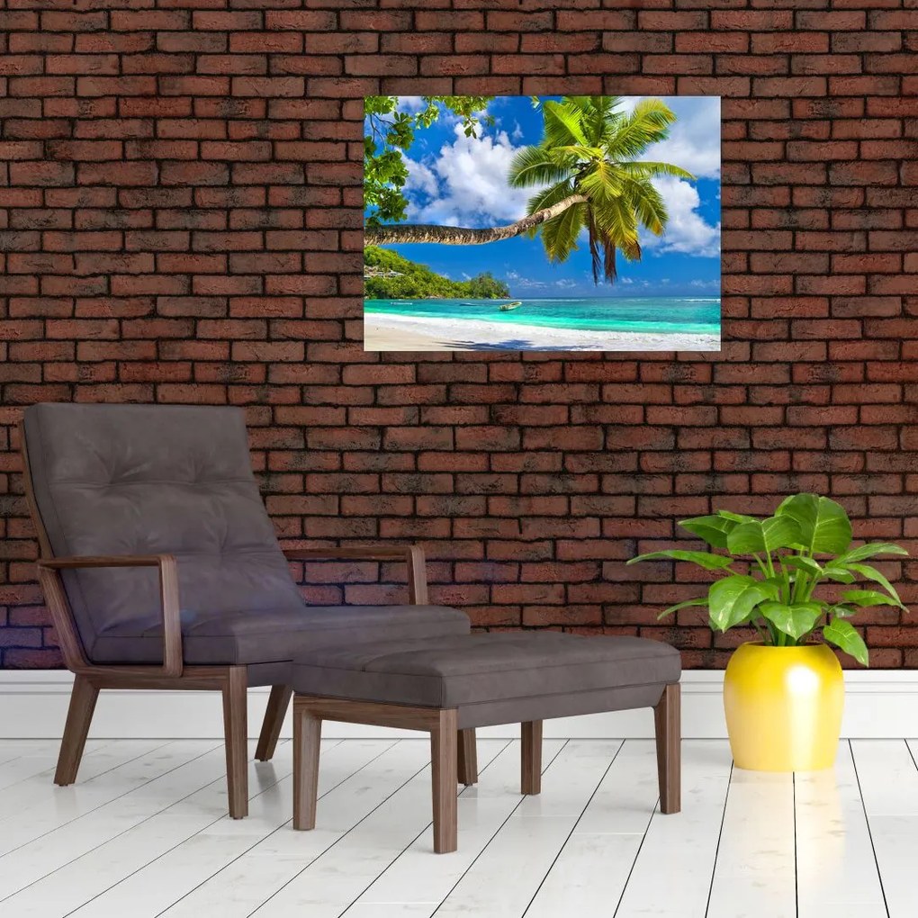 Tablou pe sticlă - Seychelles (70x50 cm)