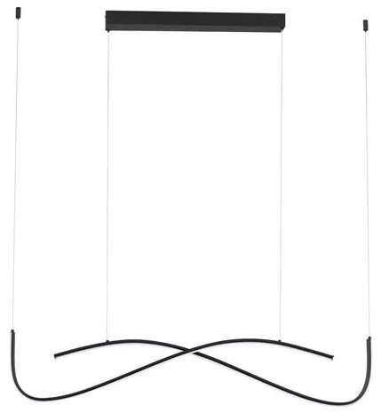 Lustra neagra liniara cu iluminat LED CCT BRIO