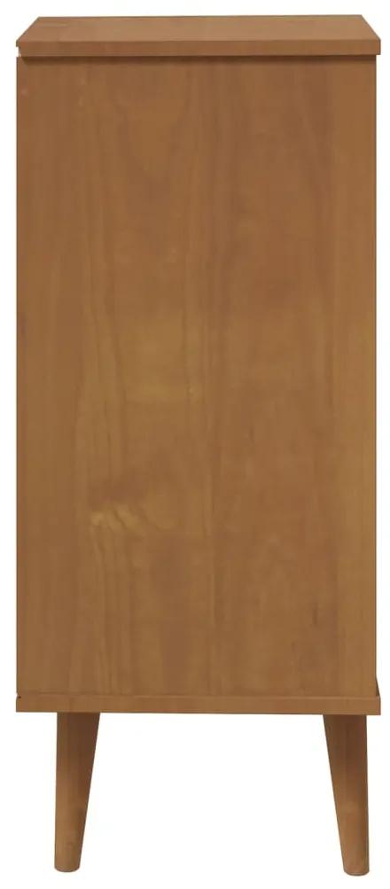 Dulap cu sertar, maro, 40x35x82 cm, lemn masiv de pin Maro