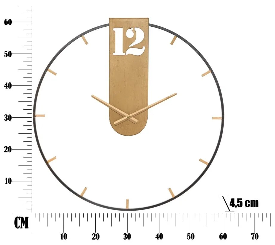 Ceas de perete Mauro Ferretti Goldy, ø 60 cm, auriu - negru