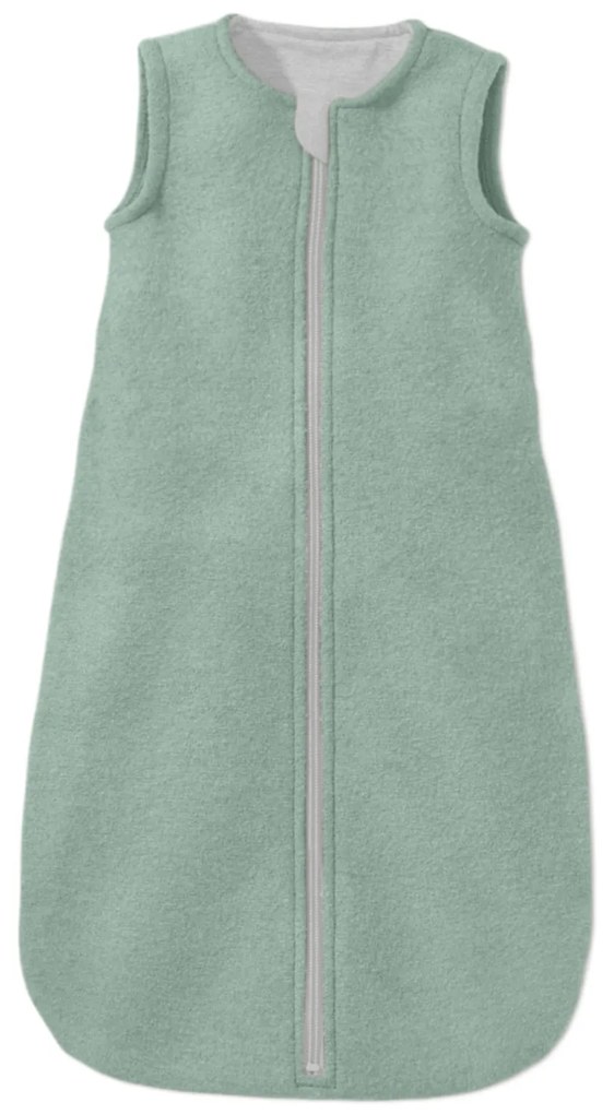 Sac de dormit pentru copii din lana merino captusit cu bumbac 0-9 luni Kidizi old mint