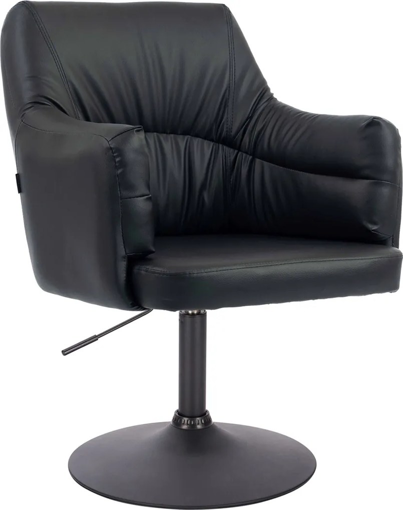 HR840N Scaun Negru Piele Ecologica cu Bază Neagră