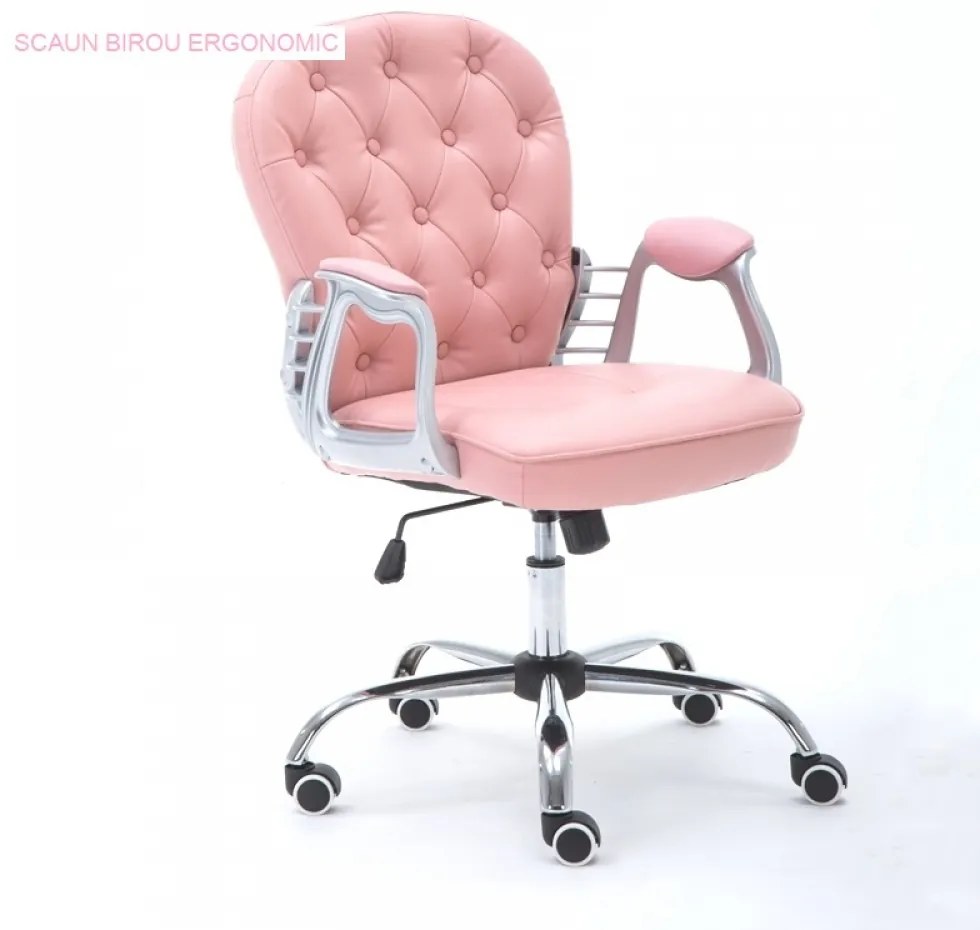 RESIGILAT Scaun birou SIB 1304, piele ecologica, Roz