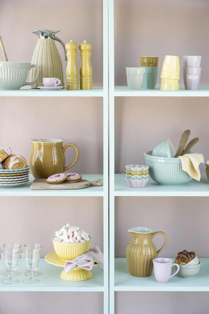 IB Laursen Boluri ceramice galbene MYNTE LEMONADE, set 3 buc.