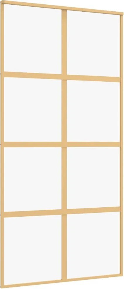 vidaXL Ușă glisantă, auriu, 102,5x205 cm, sticlă ESG mată și aluminiu