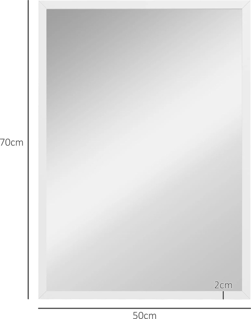 HOMCOM Oglindă Dreptunghiulară de Perete cu Cârlige, Sticlă și MDF, 60x80 cm, Negru | Aosom Romania