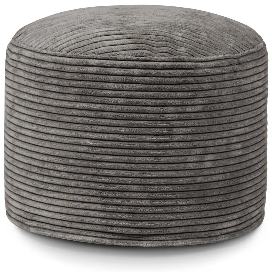 Fotoliu bean bag gri deschis cu tapițerie din catifea reiată Mini – SLOWDOWN