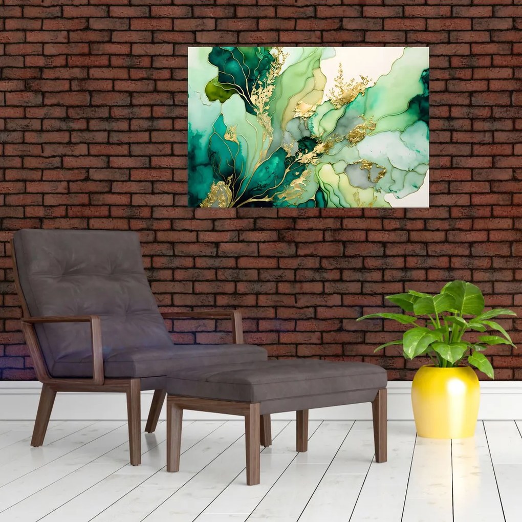 Tablou - Abstractizare verde (90x60 cm)