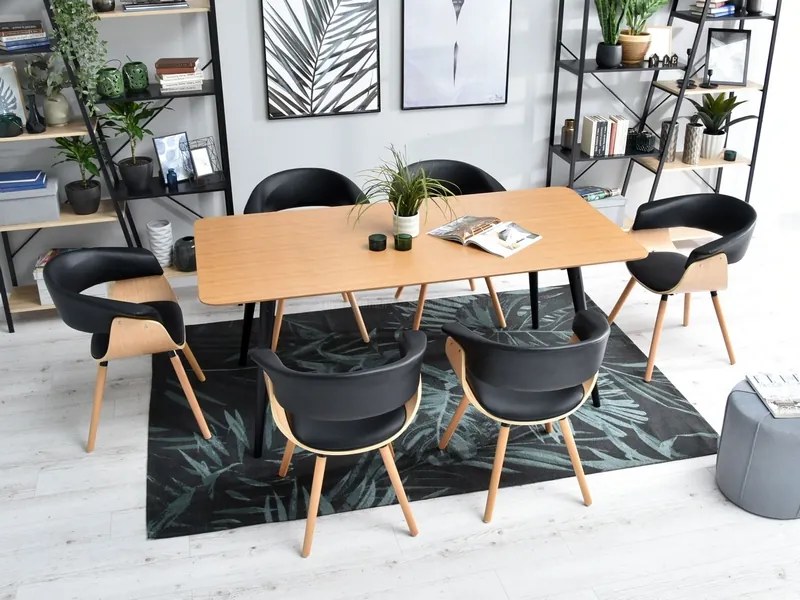 Scaun Enzo K (stejar negru + stejar). Promo -9%. 1111036