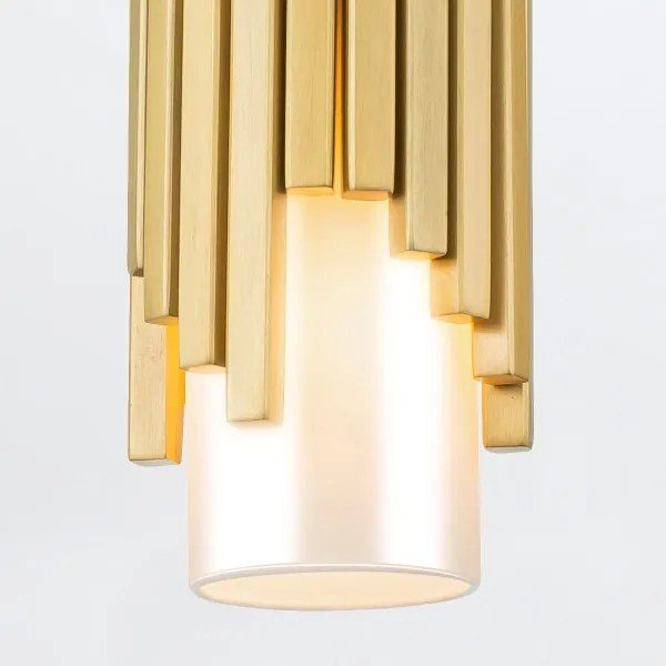 Elstead MARVELE-MP-AB-OPAL - Pendul cu tijă MARVELE 1xE14/40W/230V auriu