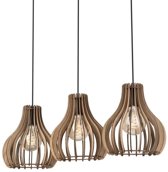 Lustră pe cablu TUCCI 3xE27/15W/230V stejar/negru