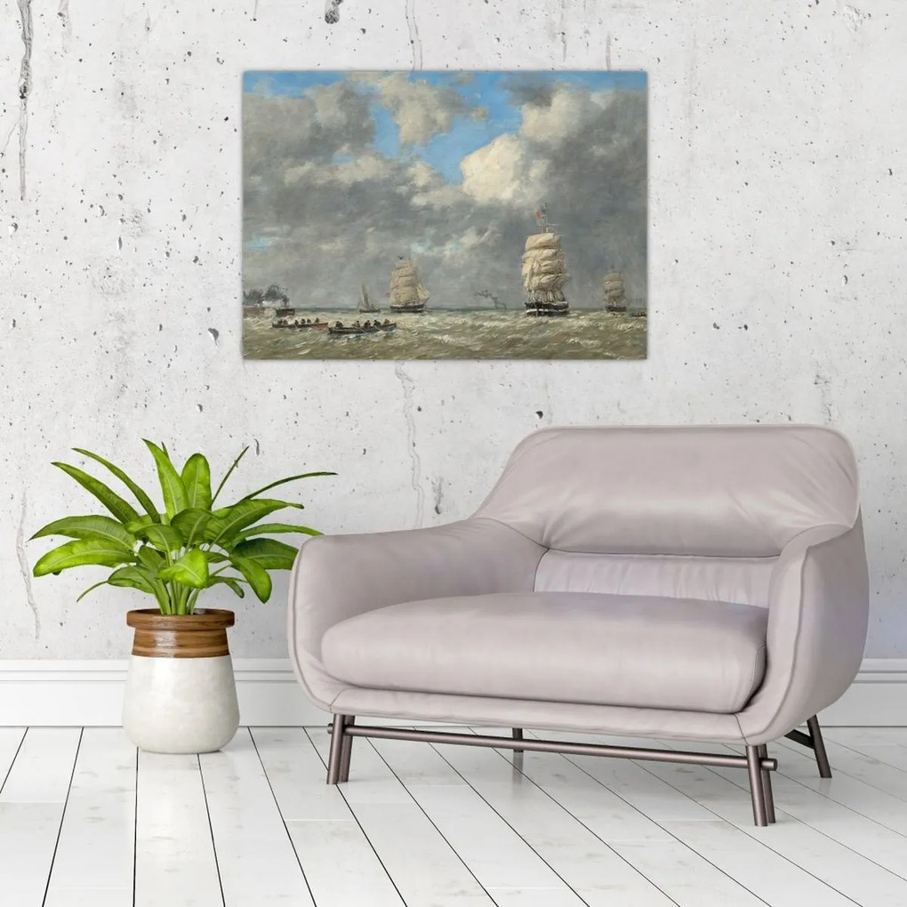Tablou pe sticlă - Eugène Boudin, Le Havre, reproducere (70x50 cm)