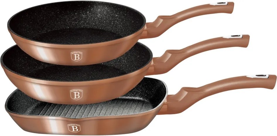 Set 3 tigai Berlinger Haus RoseGold Metalic Line BH 1279N