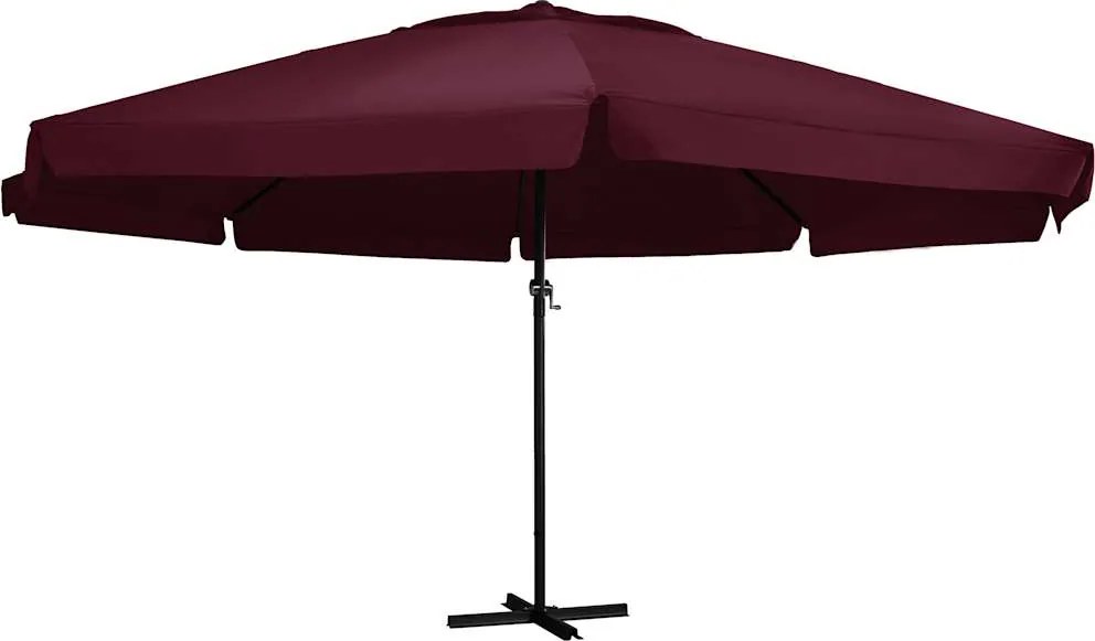 vidaXL Umbrelă soare de grădină, stâlp din aluminiu, roșu bordo 600 cm