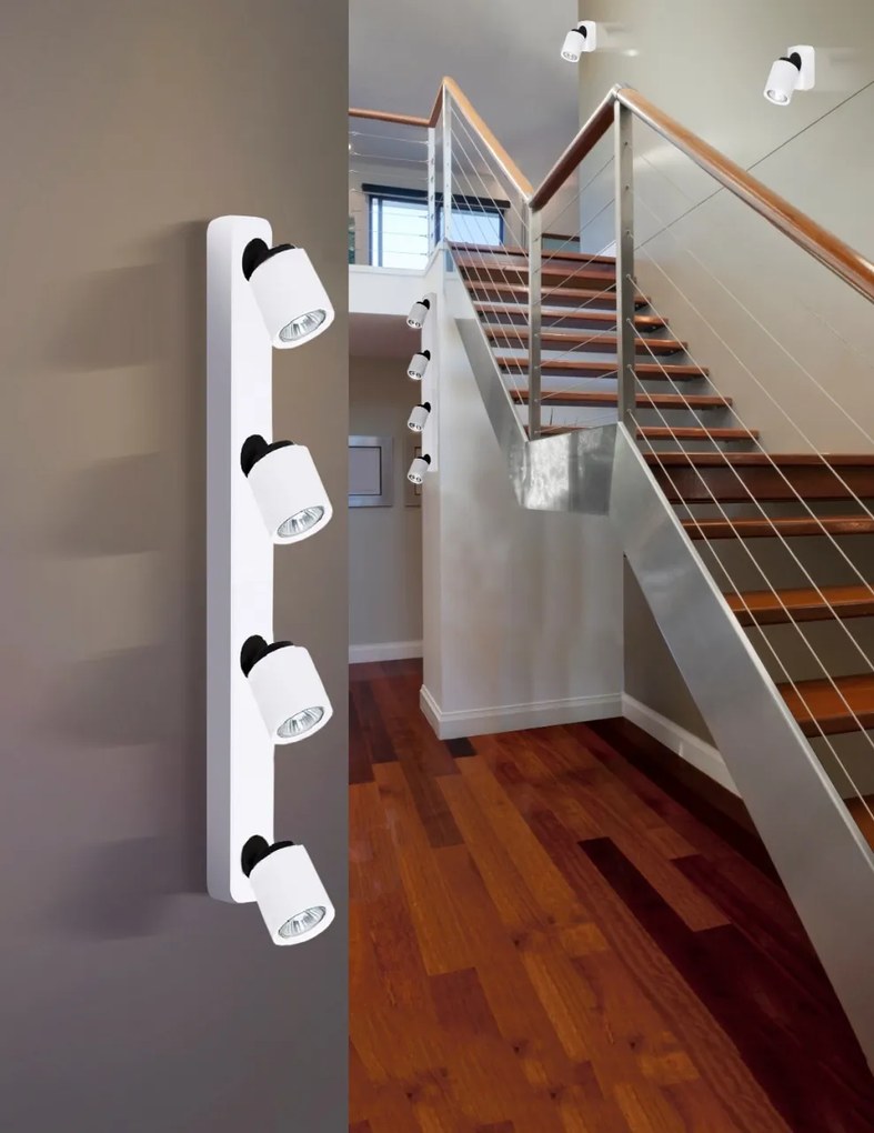 Aplica de perete/tavan cu spot stil modern minimalist Tomi 1 alba