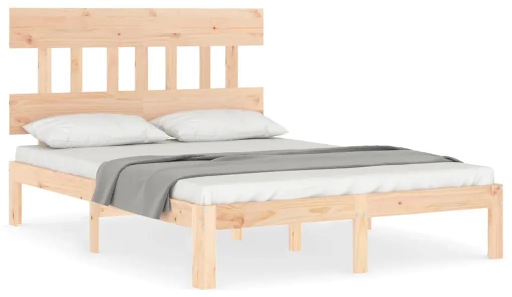 3193566 vidaXL Cadru de pat cu tăblie, dublu mic, lemn masiv