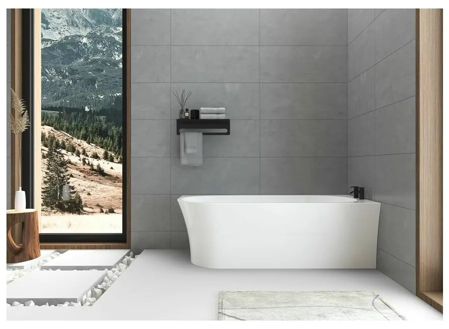 Cada asimetrica Rune Birka Boyd 160x75 cm dreapta alb lucios