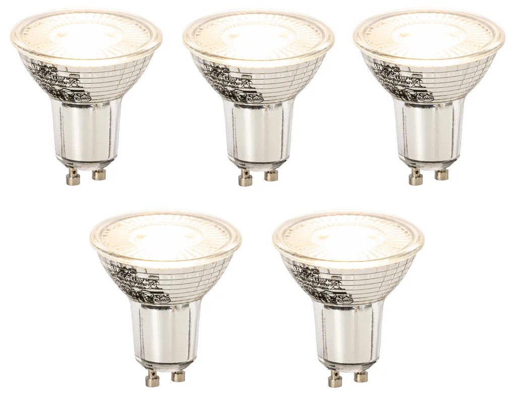Set de 5 becuri LED GU10 reglabile 8W 650lm 2700K