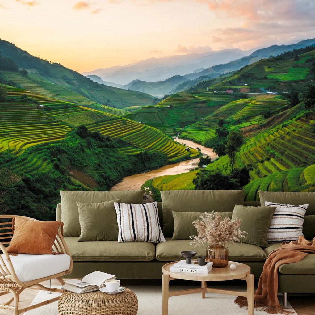 Fototapet - Câmpul de orez Mu Cang Chai (147x102 cm)