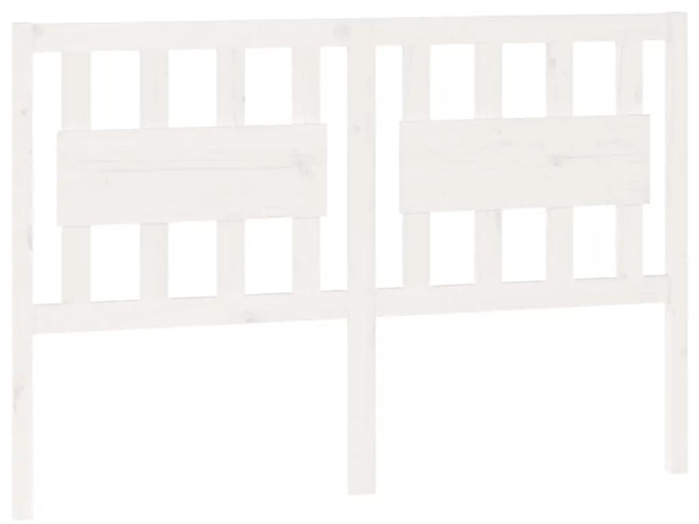 818566 vidaXL Tăblie de pat, alb, 140,5x4x100 cm, lemn masiv de pin