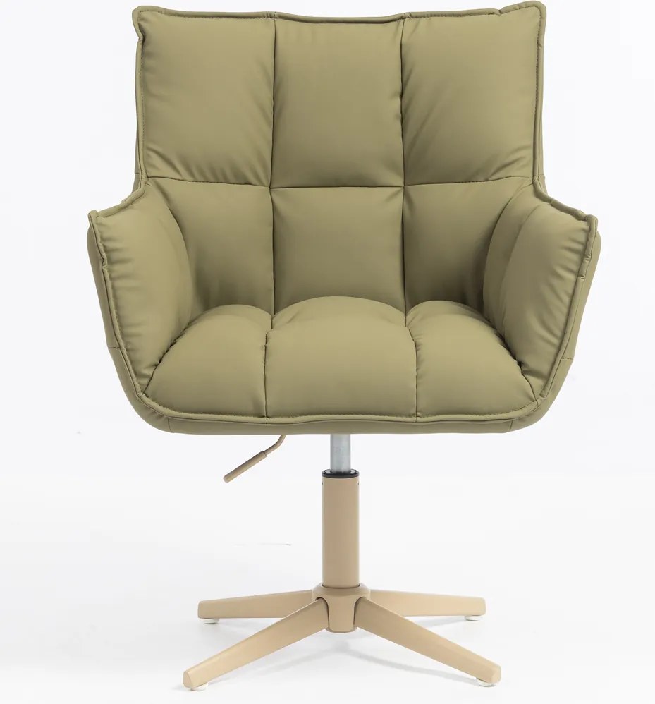 HR560CROSS Scaun Khaki Piele Ecologica Premium Soft cu Bază Crem