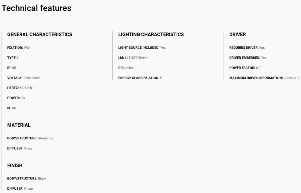 Aplica LED de exterior design modern IP65 BALIC Black