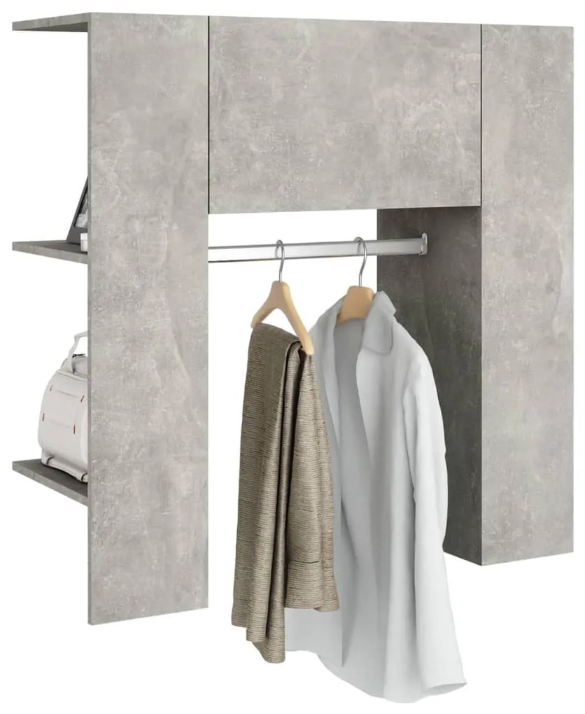 Dulap de hol, gri beton, 97,5x37x99 cm, lemn prelucrat Gri beton, 1, 1
