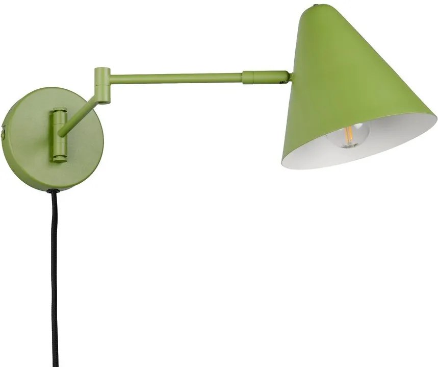 Aplică de perete verde cu structură flexibilă cu alimentare la priză ø 15 cm Cosima – Trio