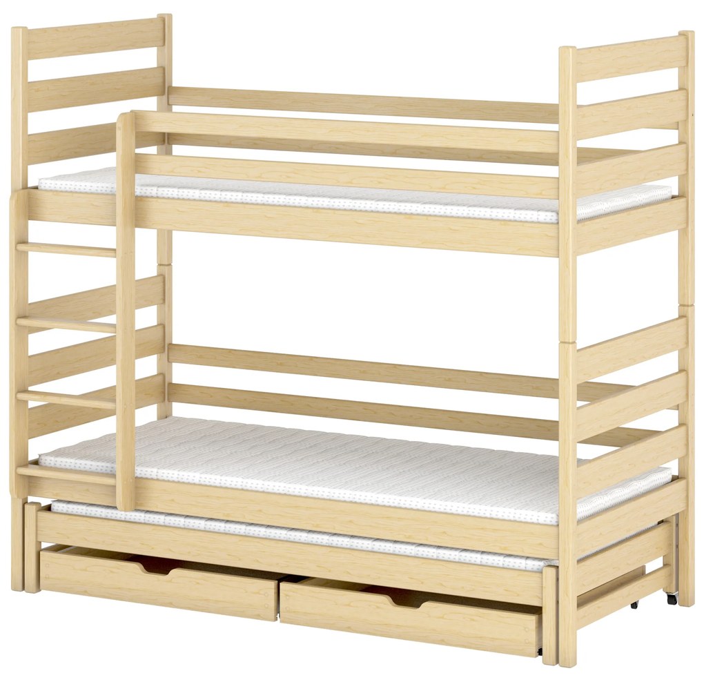 Zondo Pat pentru copii 90 x 200 cm TORI (cu somieră și sp. depozitare) (Pin). 1013328