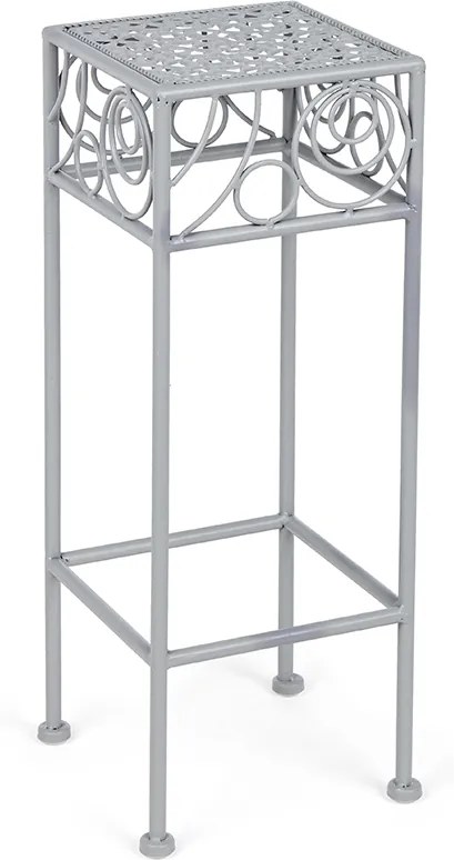 Suport pentru ghivece flori fier forjat gri patrat Melanie 20 cm x 50 h