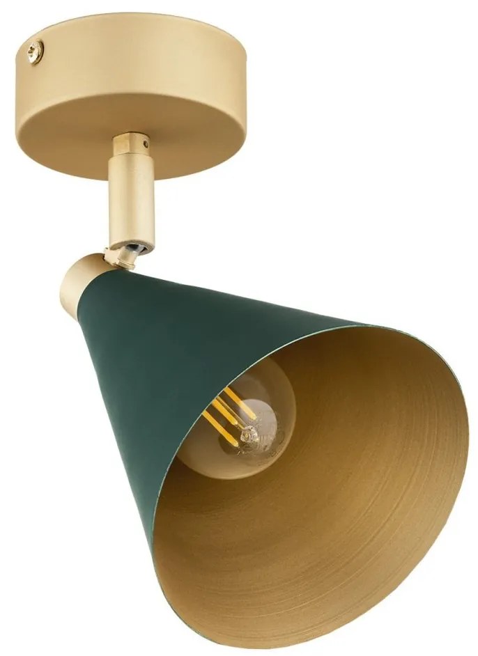 Aplica de perete / tavan cu spot directionabil design modern Lucinda verde, auriu