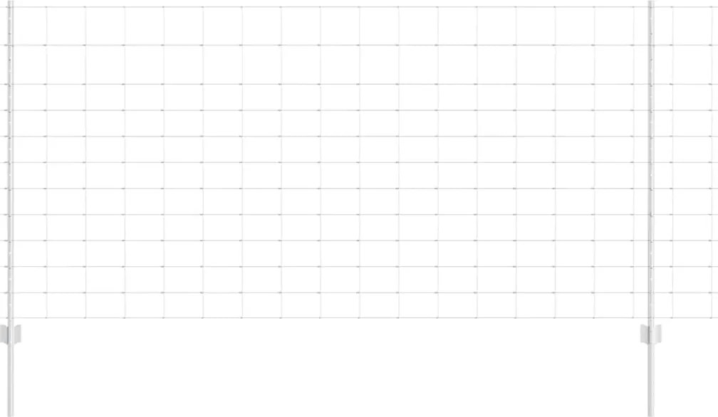 vidaXL Gard cu Stâlp Argintiu 1,2 x 25 m Oțel