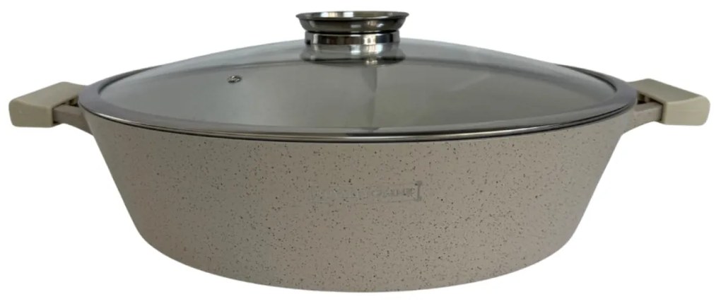 Cratita marmorata cu capac 36 CM RL-MR36ML Royalty Line - crem