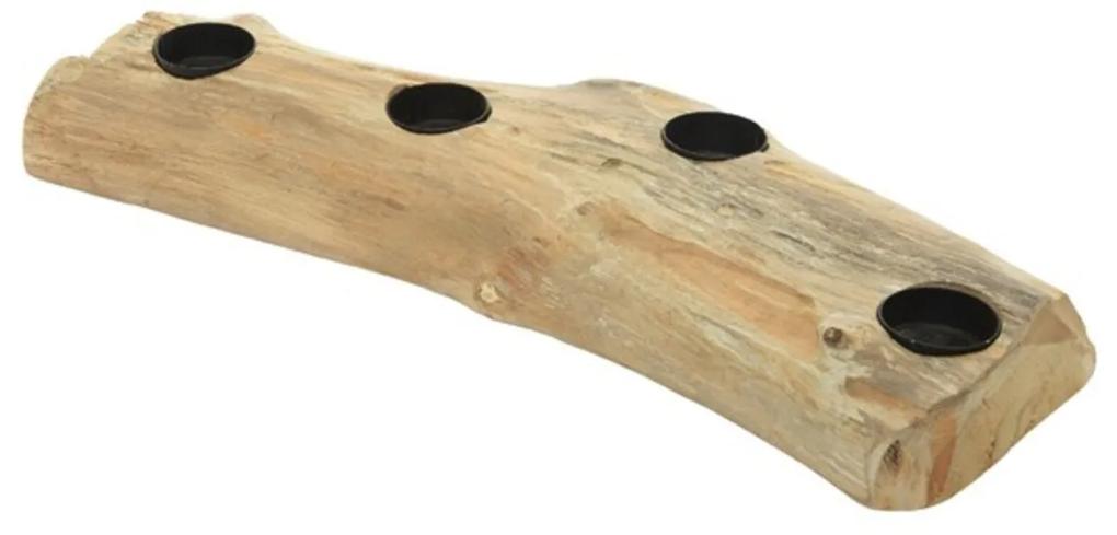 Suport pentru lumanari, Decoris, 50 cm, lemn de tec