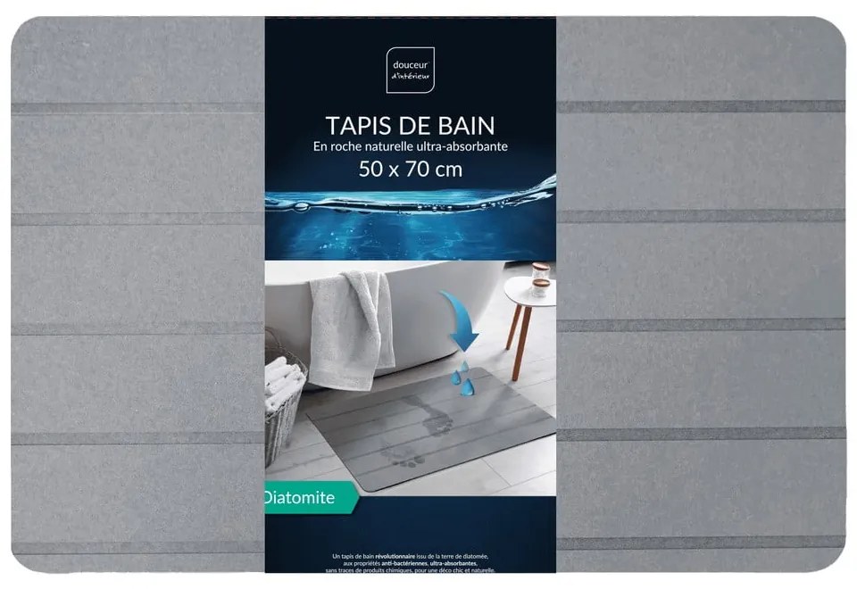 Covoraș de baie gri 50x70 cm Baline – douceur d'intérieur