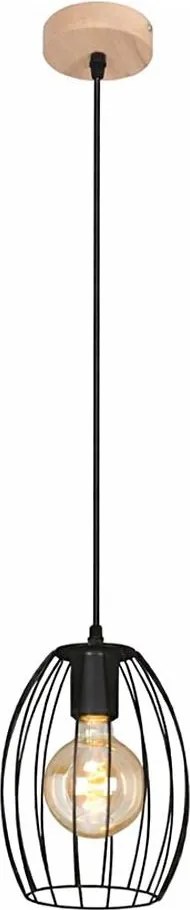 Lampă suspendată pe cablu 1xE27/60W/230V, neagră