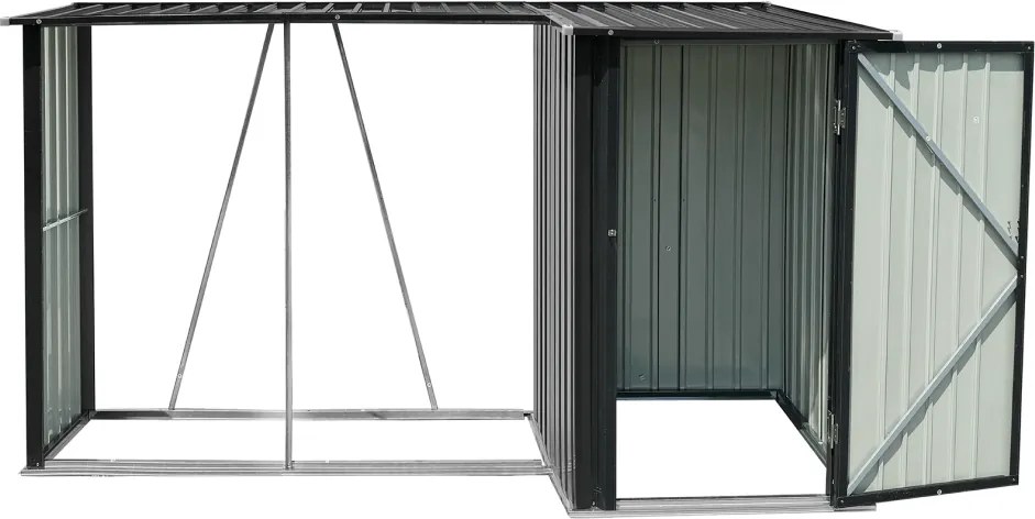 şopron din lemn cu şopron, 270x104x159 cm, antracit, ARPOL TYP 2
