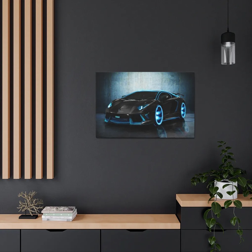 Tablou Canvas Black Lambourghini 120x80 cm
