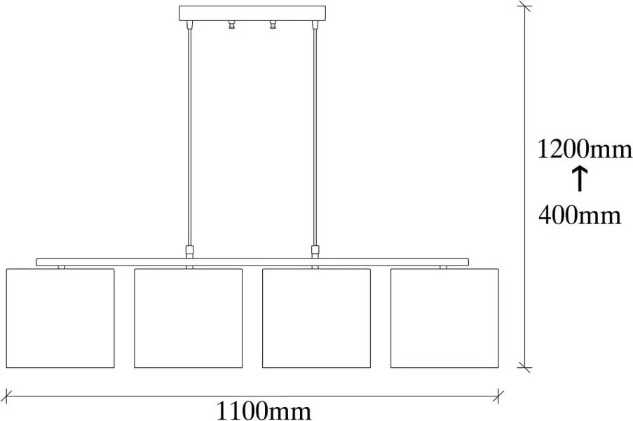 Lustră neagră cu abajur textil Baston – Opviq lights