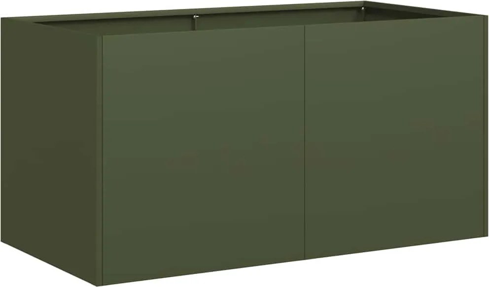 vidaXL Jardinieră verde măsline 80x40x40 cm oțel laminat la rece